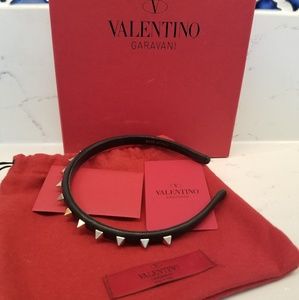Valentino Leather Rock Stud head band